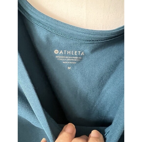 Athleta Women's Shanti Crop Top NWT Size M Color Dark Sardina Blue - Picture 6 of 10